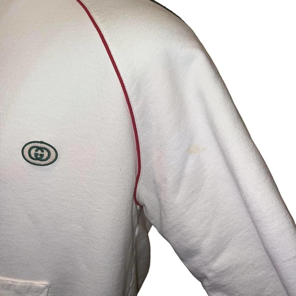 Gucci Jersey Zip-Up Sweatshirt Jacket With Green Red Web Stripe Large - Picture 11 of 16
